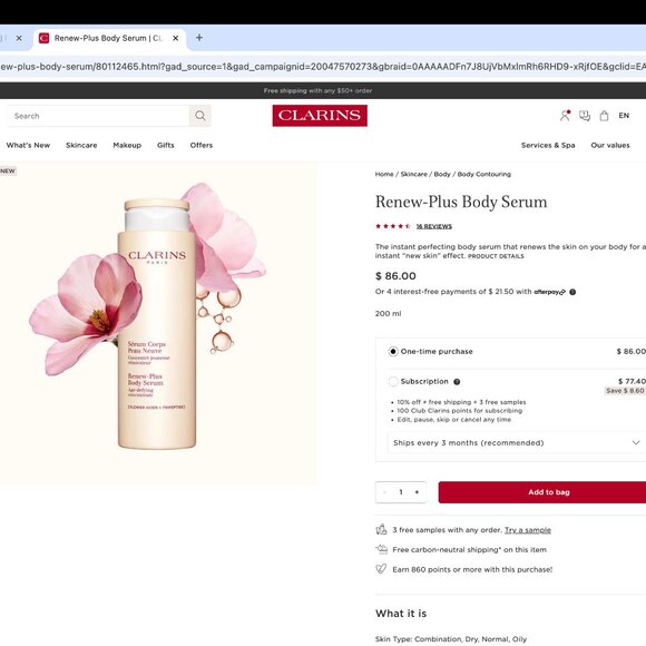 Clarins Renew-Plus Body Serum - Picture 3 of 3